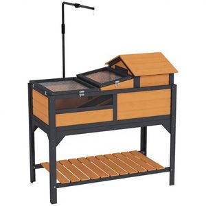 Casetta Classica in Legno di Abete per Tartarughe, Arredamento per Piccoli Animali da Interno ed Esterno, Gabbia Rettangolare Solida con Stile Classico - Product Image 2