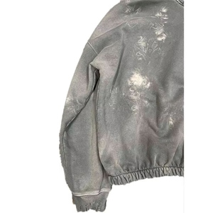Sweat-shirt à capuche tendance pour homme, en coton pur, avec motif brodé DTG, effet délavé et vieilli, personnalisable, vente en gros - Product Image 4
