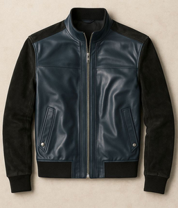 Veste d'hiver décontractée pour homme, 100% cuir, coupe-vent, écologique, antibactérienne, respirante, en toile, motif uni - Product Image 2