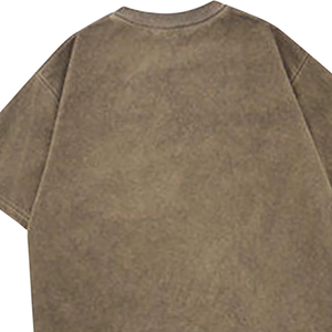 T-shirt Oversize Long Uni 100% Coton Streetwear Personnalisé avec Logo Avant Manches Courtes Col Rond 220g Vierge OEM - Product Image 5