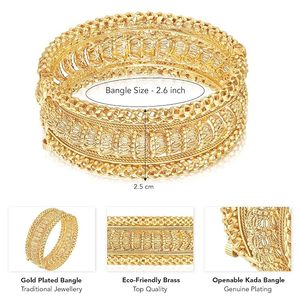 Gold Plated Alloy Bangle Set Women's Classic Bangles Wedding Jewelry <b>Gift</b> - Product Image 4