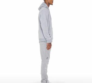 Nuevo conjunto de chándal personalizado de 2 piezas con pantalones acampanados para hombre, conjunto de dos piezas con top corto, pantalones acampanados y sudadera con capucha para hombre - Product Image 3