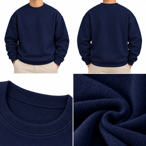 Men's <b>Navy</b> Blue Hooded Pullover <b>Sweatshirt</b> Regular Fit Knitted Cotton Casual Winter OEM Service Eco-Friendly Quick Dry - Product Image 4