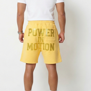 <b>Men's</b> Baggy <b>Sweat</b> <b>Shorts</b> Casual 100% Polyester Fleece Breathable Mid Elastic Waist Rhinestone Baggy Loose Fit Knitted <b>Short</b> <b>Men</b> - Product Image 2