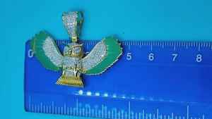 Colgante de Búho Volador de Plata 925 Bañado en Oro con Moissanita VVS Personalizada, Colgante de Pájaro Iced Out, Joyería HipHop, Pasa el Test de Diamantes - Product Image 4