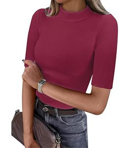 Top de Verano para Mujer, Cuello Alto, Textura Acanalada Natural, Casual, Ecológico, de Secado Rápido, Material Suave Premium, Transpirable y Flexible - Product Image 1
