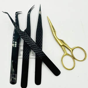 High Quality Tweezers Logo <b>Black</b> Plasma Tweezers for Eyelash Extensions Featuring Sustainable Stainless Steel Fiber Tips mink - Product Image 6