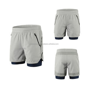 Gran oferta de pantalones cortos para correr 2 en 1 para hombre, verano, gimnasio, Fitness, Yoga, Jogging, pantalones cortos deportivos transpirables para bicicleta para hombre - Product Image 3