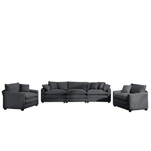 Set di Divani Lussuosi e Sofisticati con Cuscini Morbidi per Club Domestici e Home Theater - Product Image 5