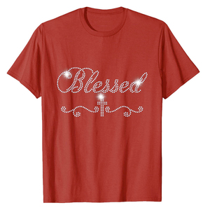 Nouveauté - T-shirts en strass pour femmes - Fabrication sur mesure - Vêtements pour adultes à prix avantageux - Style tendance - Product Image 6