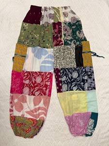 Pantalon Harem Unisexe Jaif Textiles Boho en Patchwork, Tissu Coton Respirant d'Été avec Cordon de Serrage et Motif Tie-Dye - Product Image 6