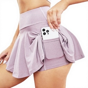 Falda deportiva transpirable de verano para mujer con diseño de cintura natural en A y bolsillo antideslizante para yoga - Product Image 6