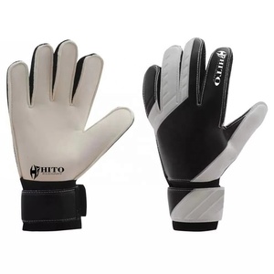 Hot Selling Custom Design Black and White German Embossed Latex Soccer Goalkeeper <b>Gloves</b> 4mm German Latex strap NegativeCut - Product Image 5