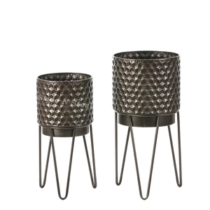 Soporte de Alambre con Recubrimiento de Polvo de Hierro, Duradero, Multiusos, Moderno y Clásico, para Macetas de Exterior e Interior, con Drenaje - Product Image 1