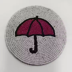 Modern Home Accent Premium Hand <b>Beaded</b> Glass <b>Coasters</b> Reusable for Wedding Decor and Everyday Use Mats & Pads - Product Image 3