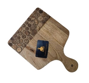 Planches à découper en bois d'acacia naturel avec incrustations de résine et de bois, forme rectangulaire, ustensiles de cuisine, planche à découper - Product Image 2