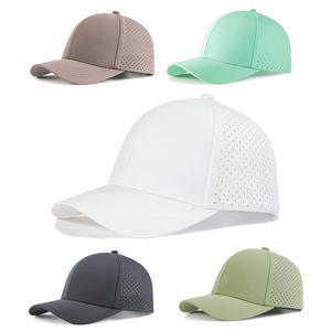 Gorra de béisbol de secado rápido para hombre, con malla cortada a láser, visera curva, cierre a presión, paneles frontales estructurados, ropa deportiva, protección para exteriores. - Product Image 1