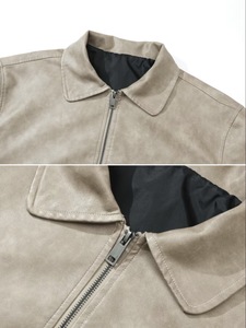 OEM Custom Man Button up Collar Suede Flight & Bomber Zip up Regular Fit Winter Jackets Waterproof Breathable Windproof - Product Image 2