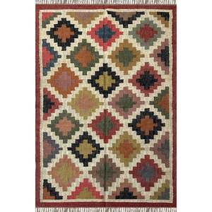 Alfombra Kilim de lana y yute 4x6 de calidad superior, patrones atemporales y textura natural rica para alfombras y juegos de Área del hogar - Product Image 3