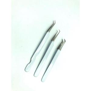 Pince à cils courbée en acier inoxydable pour extensions de cils, outil professionnel d'extension de cils 207 - Product Image 1