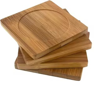 Wood Coasters Set Eco Friendly Beverage <b>Protectors</b> for Home Dining Restaurant Hotel Cafe Coffee <b>Table</b> - Product Image 4