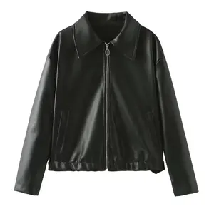 2024 nuevas chaquetas de cuero para mujer Jaqueta Feminina Streetwear ins prendas de vestir Casaco Feminino Vermelho Couro abrigo negro Giacca Pelle- - Product Image 2