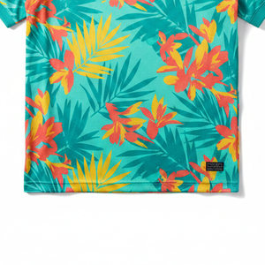 Camiseta de Fútbol con Cuello en V y Estampado Floral Tropical para Hombre, Manga Corta, Poliéster que Absorbe la Humedad, Ropa de Entrenamiento de Verano - Product Image 3
