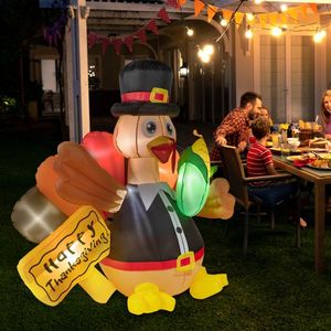Decorazione gonfiabile a forma di tacchino da 150 cm con LED da 12W, mais e 7 luci per giardino/cortile - Product Image 4
