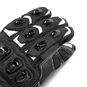 Gants de moto en cuir Pyrotect respirants à doigts complets pour l'extérieur Alpha Racing compatibles écran tactile anti-humidité avec cordon de serrage - Product Image 5