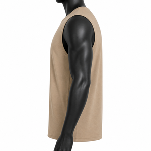 Débardeur violet sans manches pour homme avec imprimé palmier, col rond, décontracté, respirant, en coton tricoté, pour l'entraînement - Product Image 2
