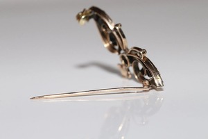 Broche de mariposa con diamante cultivado en laboratorio, corte rosa, chapado en oro de 14k sobre plata 925, para mujeres y hombres. - Product Image 5