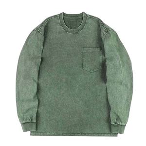 เสื้อสเวตเชิ้ตย้อมสีแบบแอซิดวอชสั่งทำพิเศษสำหรับสินค้ามาใหม่ เสื้อสเวตเชิ้ตผู้ชายผ้าฝ้าย 100% ระบายอากาศได้ดี ทรงโอเวอร์ไซส์ มีกระเป๋า - Product Image 1