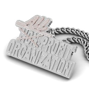 Elegante colgante de letra en plata 925 + moissanita, joyería chapada en plata, estilo hip hop, unisex, diseño religioso. - Product Image 2