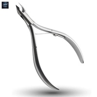 Coupe-ongles professionnels en acier inoxydable 12,5 mm à mâchoires biseautées, lame droite, pointe aiguisée, outils de manucure pour doigts, style luxueux, longs