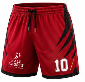 กางเกงฟุตบอลสีแดง Kale Sports พร้อมหมายเลข 10 พิมพ์ลายแบบ Sublimated มีเชือกผูก ปรับได้ ใส่ได้ทั้งชายและหญิง ขนาดผู้ใหญ่ ทรงปกติ เหมาะกับทุกฤดูกาล - Product Image 1
