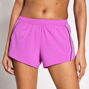 Shorts de sport pour femmes, respirants, à séchage rapide, légers, avec taille élastique et poche zippée, pour la course à pied et les activités de fitness en plein air - Product Image 1