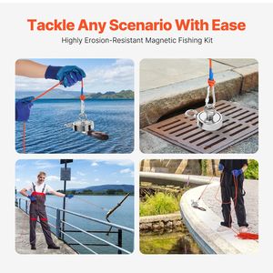 Kit per Pesca Magnetica con Magnete Potente 1000 LBS/454 Kg, Forza di Trazione Bilaterale, Strumenti e Accessori per Pesca Magnetica in Neodimio - Product Image 6