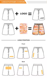 Shorts personnalisés de haute qualité à coupe ample pour les activités estivales à la plage, motif délavé à l'acide, avec cordon de serrage et poches - Product Image 6