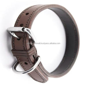 Nouveau Offre Spéciale Collier de chien en cuir tanné végétal double épaisseur fabriqué à la main de la meilleure qualité pour animaux de compagnie de petite ou moyenne taille - Product Image 1