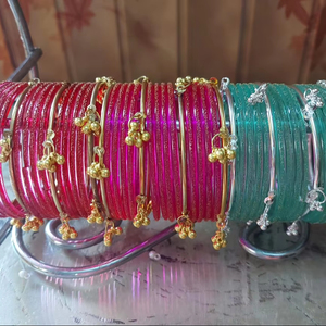 Bracelets empilables modernes et élégants en argent plaqué, style cachemire, pour femmes, écologiques, bijoux à porter au quotidien - Product Image 1