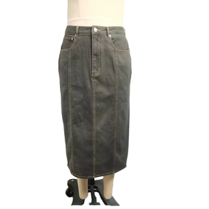 2025 Women's Retro New Style Straight High Waist Slim Fit Washed Technique Spring Autumn Vintage Midi Denim Skirt - Product Image 6
