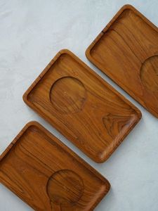 Bandeja de Servir de Madera Hecha a Mano con Asa, Diseño Moderno, Forma Rectangular, para Mesa de Comedor - Product Image 4
