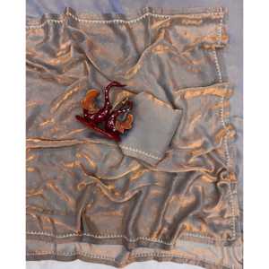 Original Jarkhan Diamond Work <b>Saree</b> Beautiful for Party and Cocktail Dresses - Product Image 4