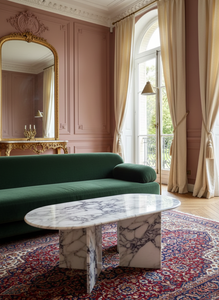 Mesa de Centro Redonda de Mármol Natural y Resina, Diseño Contemporáneo para Sala de Estar, Hotel, Decoración de Tocador - Product Image 3