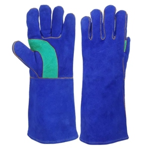 Reinforced Cowhide Split Leather Safety Gloves Industrial <b>Fire</b> Heat Resistant Hockey Palm for Welding and Firefighting - Product Image 2