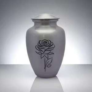Urna Funeraria de Metal para Cremación, Diseño de Mármol Gris Claro con Remolinos, para Uso en Altar de Iglesia, Venta al Por Mayor Global - Product Image 4
