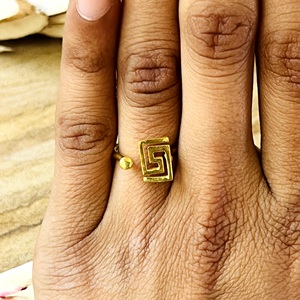 Modern Best Minimalist Greek <b>Key</b> <b>Ring</b> Minimalist Brass <b>Rings</b> For Women 18k Gold Plated Meander Geometric Jewelry Wholesale/OEM - Product Image 6