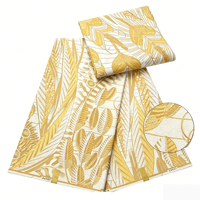 Kain Batik Ankara Afrika Mewah 6 Yard, Bahan Organik, Berkualitas Tinggi, Motif Bunga, Asal Cina