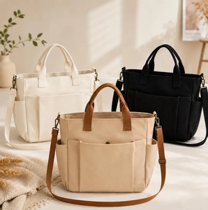 Bolsa de Mano de Lona Bordada Marrón Vintage, Bolso de Hombro con Cremallera de Gran Capacidad para Mujer, con Bolsa Adicional para Compras y Viajes - Product Image 3