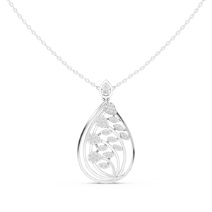 Collier pendentif diamant en forme de goutte d'eau avec chaîne en or rose 14 carats, bijoux de luxe pour femme, idéal pour fiançailles, mariage et soirées - Product Image 5
